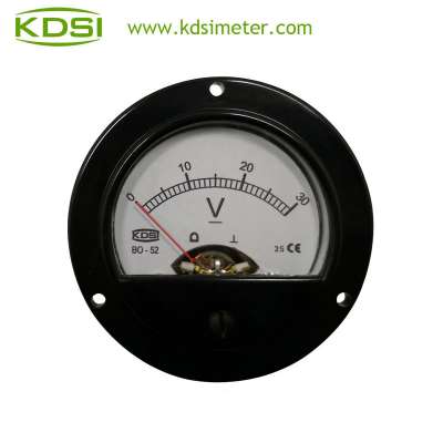 Round type New design BO-52 DC30V panel analog dc voltmeter