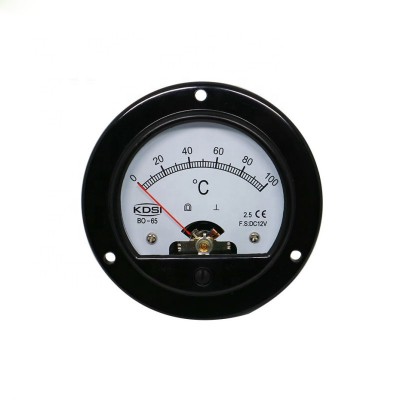 KDSI round type BO-65 DC12V 100degree analog panel voltage temperature meter